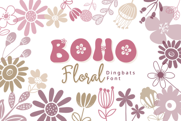 Boho Floral: The Dingbat Font for Organic Design