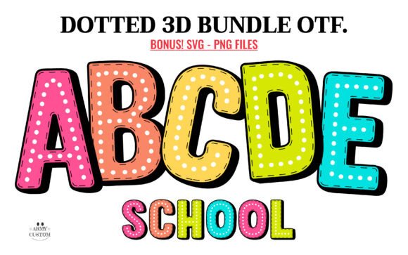 Dotted 3D Rainbow: A Playful Font for Creative Projects